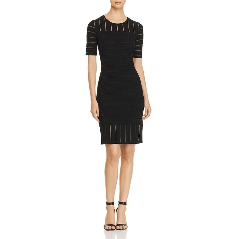 St. John Womens Ottoman Illusion Sweater Dress, NWT